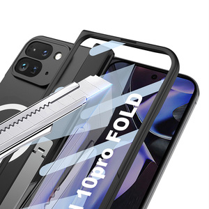 For Google <strong>Pixel</strong> 10 ProFold Magnetic Luxury High-End Hard Shell Phone Case Wireless Charging Stand <strong>Foldable</strong> Screen Compatibility - Product Image 3