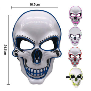 DAMAI Halloween LED Light up Scary Spooky Mask Cosplay Skeleton Party Masks Face with Light Led Masquerade Mask - Product Image 6