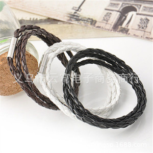 Pulsera de Cuero Trenzado Multicapa Estilo Europeo Americano, 60 cm, Cierre de Aleación, Unisex, Joyería para Regalo - Product Image 3