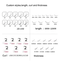 Kits d'extension de cils DIY : Cils en grappe segmentés 30P 40P 80P, courbure C D, 8-16mm
