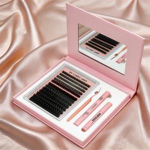 Kit d'extension de cils DIY 4-en-1 : Colle liquide 5ml <span class=keywords><strong>sans</strong></span> latex ni <span class=keywords><strong>alcool</strong></span>, étanche, pour cils individuels et en grappes, avec pince à épiler - Product Image 3