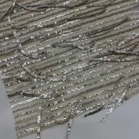 Tissu à paillettes lourd tissé avec des paillettes et des fils de paillettes mélangés, certifié OEKO-TEX, pour les mariages, les textiles de maison et les vêtements