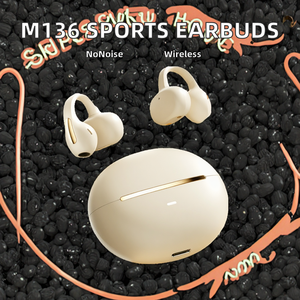 Écouteurs sportifs M136 à clip ouvert, suppression profonde du bruit, son panoramique à 360 degrés, batterie LED, design boucles d'oreilles tendance - Product Image 2