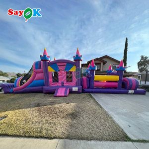 Sayok, carrera de obstáculos inflable colorida para interiores y exteriores, juego deportivo inflable, castillo inflable con tobogán - Product Image 1