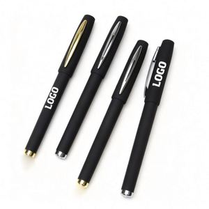Plastic Black <b>Pens</b> With Matt Frosted Finish Wholesale Logo Colored Advertising Gift Gel Ink <b>Pen</b> Custom Promotional Gifts - Product Image 1