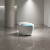 WC intelligent monobloc intégré avec bidet, siège chauffant, chasse d'eau à capteur, couvercle automatique et télécommande