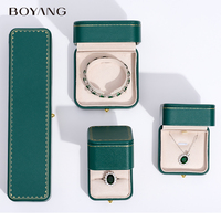 Boyang Custom Luxus grün Ohrring Armband Halskette Ring Schmuck Verpackung Box Set