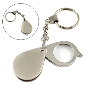 Jewelry Loupe Inspection Pocket Zinic Alloy Folding 20mm Lens 15X Magnifier with Key Chain