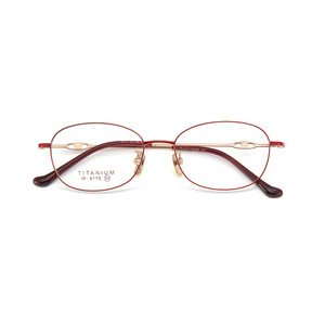 Montures de lunettes pour femmes Danyang ovales en titane pur 6175, anti-dérapantes, monture complète, verres acryliques, design élégant - Product Image 2
