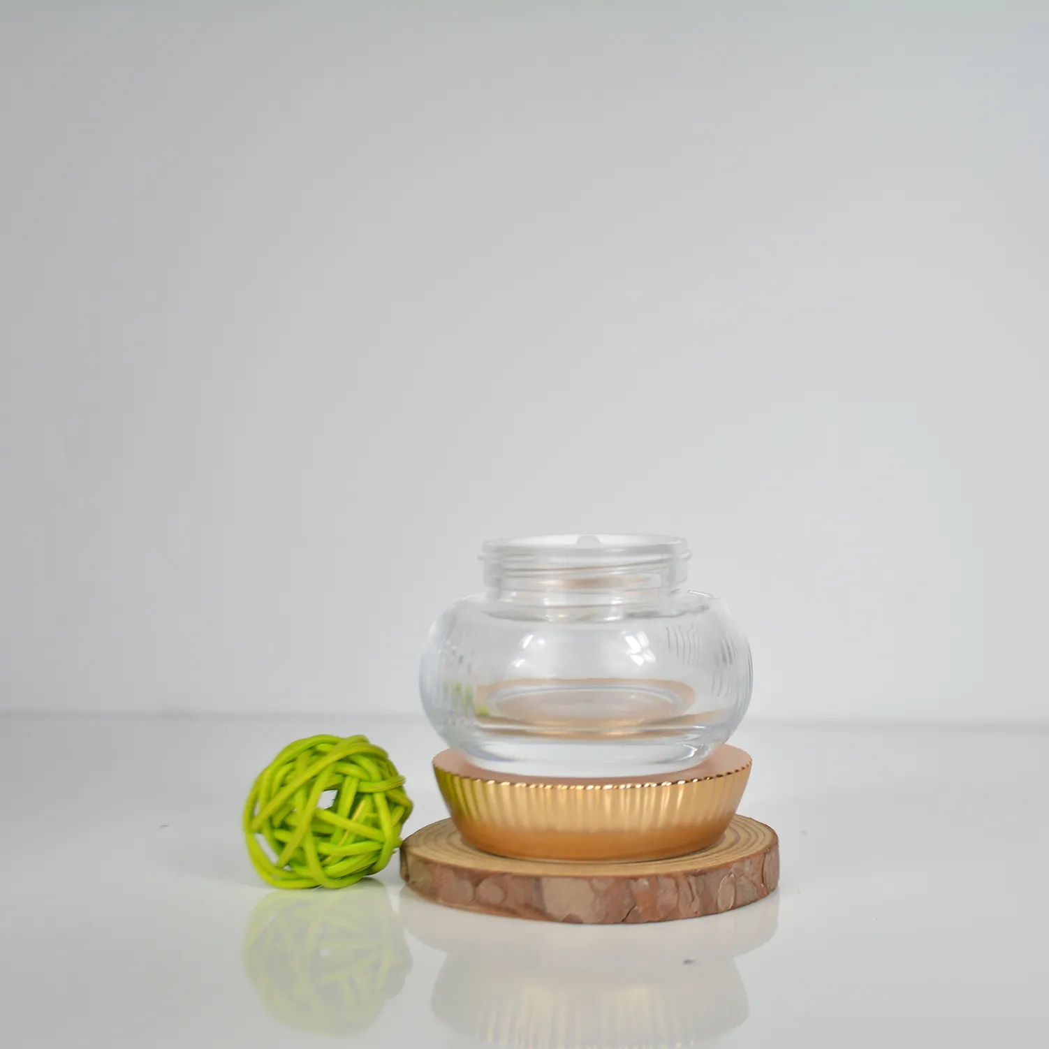 Toples kosmetik kaca unik bulat 50g 50ml, kemasan Premium untuk produk kecantikan