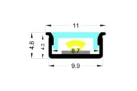 YG- 1005A 10*5MM Profilés en aluminium linéaires en forme de U intégrés pour éclairage linéaire LED, profilés pour éclairage de bande LED pour armoire
