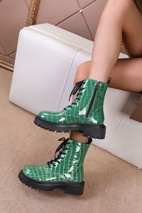 Stivali da Donna con Suola Spessa, Taglia Grande, Stile Britannico, Nuovi Stivaletti Invernali con Punta Tonda, Rete e Tacco Spesso - Product Image 6