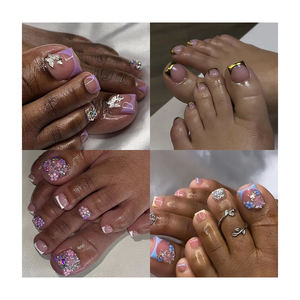 Vente en gros Nouvel arrivage d'ongles d'orteil Embouts d'orteil portables haut de gamme 24 pièces Ongles d'orteil à presser Ongles d'orteil artificiels Pédicure - Product Image 1