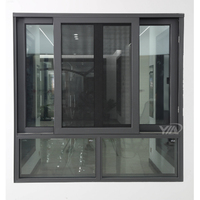 Ventanas Corredizas Modernas Horizontales de Aleación de Aluminio, Resistentes a Impactos y Huracanes, con Mosquitera Magnética y Persiana Enrollable para Proyectos de Villas