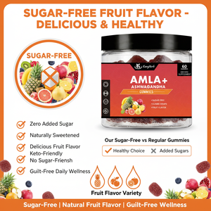 Gomitas de Ashwagandha y Fruta de <span class=keywords><strong>Amla</strong></span> Kangherb, Suplemento Dietético Herbal para el Apoyo Inmunológico y el Crecimiento del Cabello, Uso en Adultos - Product Image 5