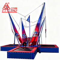 Vente flash : trampoline à bungee portable en acier inoxydable 4 en 1 avec roues pour usage commercial en extérieur et vente de carnaval