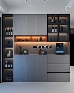 ตู้เก็บของไม้สั่งทำพิเศษ สไตล์โมเดิร์นหรูหรา เป็นมิตรกับสิ่งแวดล้อม สำหรับห้องรับประทานอาหาร/ห้องนั่งเล่น เฟอร์นิเจอร์อเนกประสงค์ - Product Image 2