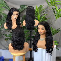 Perruque Lace Frontale 13x4 HD Transparente Body Wave Pré-Pluckée pour Femmes Noires, Perruque Frontale en Dentelle Brésilienne Naturelle, Perruque Cheveux Humains