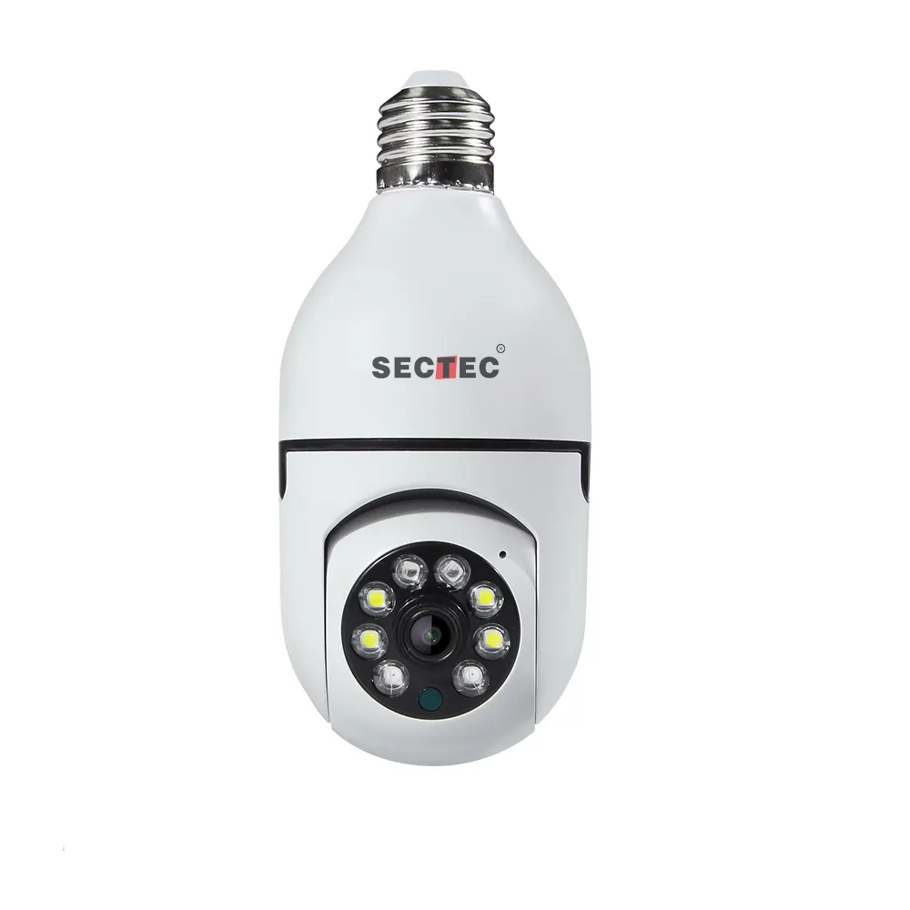 2023 Trend HD Resolution Smart Home Mini E27 Bulb Camera System Wifi Network 360 Degree Rotate CCTV Camera system wifi camera