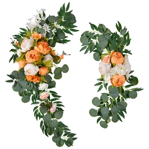 Düğün dekorasyon yapay şakayık çiçek çiçek süslemeleri ve düğün resepsiyon töreni işaretleri için düğün karşılama işaretleri
