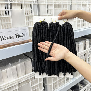 Venta al por mayor 14 pulgadas 3x Soft Dread LOCs cabelo <span class=keywords><strong>Nina</strong></span> SOFTEX pacotao cabelo <span class=keywords><strong>Nina</strong></span> SOFTEX dreads con color negro 45 hebras por paquete - Product Image 5