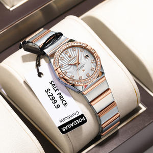 Montres à quartz en acier rose POEDAGAR 302 pour femmes, design de bijoux de luxe, étanches, lumineuses, montres pour femmes - Product Image 2