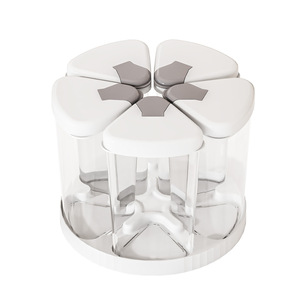 Rotating Petal Grain Storage <b>Container</b> Transparent Airtight Compartmentalized Kitchen Storage Box For <b>Rice</b> And Beans - Product Image 4