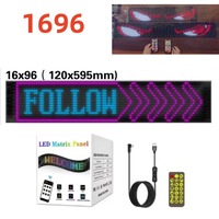 Panneau LED de grande taille, écran flexible, panneau matriciel LED programmable DIY, panneau LED d'animation, panneau LED multilingue, lumière LED pour voiture, camion, œil de démon