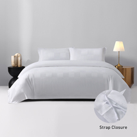 Ensemble de literie en polyester brossé jacquard blanc de style hôtel durable et élégant 4 pièces avec teinture réactive