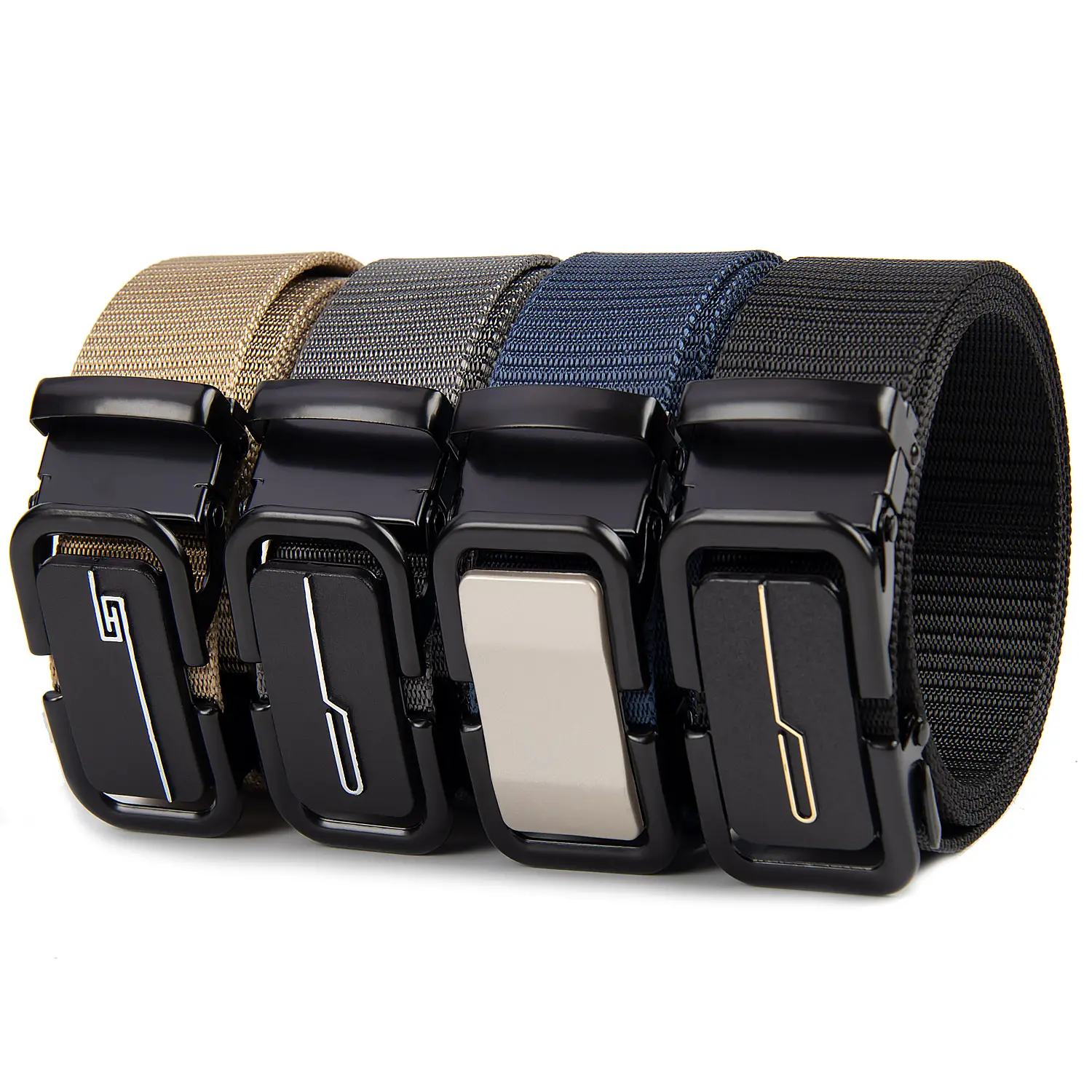 Ceinture en tissu pour hommes Ceinture tactique à boucle métallique pour l'extérieur Ceinture en toile pour la chasse et la randonnée sportive