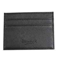 Dompet tempat kartu kulit PU paten ramping minimalis Logo kustom tempat kartu kredit pabrik langsung grosir