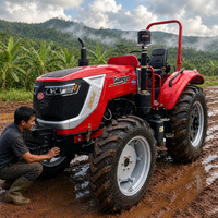 Tracteur à roues prêt pour l'atelier, fourni avec moteur diesel de 90 CV et attelage trois points pour les propriétaires de plantations