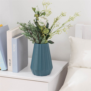 Moderno vaso di fiori in <span class=keywords><strong>plastica</strong></span> blu Navy crema e rosa rosa di colore per il soggiorno casa decorazione di nozze per il fiore fresco artificiale - Product Image 5