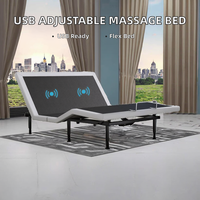 Cadre de lit métallique ergonomique moderne, pleine taille, extensible et réglable, avec télécommande sans fil, inclinaison indépendante de la tête et des pieds, pliable