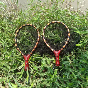 Équipement de pêche à la mouche : Épuisette de pêche en nylon et bois massif, à poignée en forme de poire de carthame, avec yeux inclinés, profondeur 25, modèle Copy-Net, pour la pêche à la bouche de cheval, petite épuisette de débarquement - Product Image 3