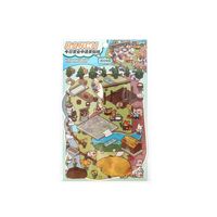 Feuilles d'autocollants Kawaii Mini Ranch Diorama, autocollants découpés multicolores pour scène de ferme, fournitures de papeterie pour scrapbooking pour enfants