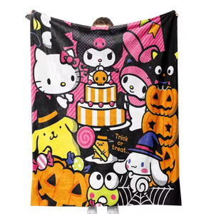 3000 + Thiết Kế Halloween Mèo Đen Bí Ngô Ánh Sáng In Chăn Mềm Lông Cừu Flannel Sofa Giường Ghế Ghế Ném Chăn - Product Image 4