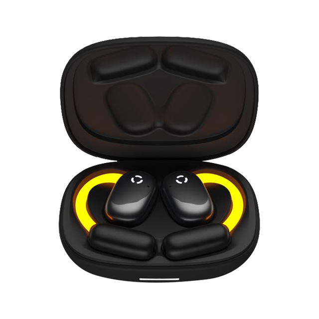 OWS Open Wireless Earbuds LED Light Hi-Res Sound Noise Cancellation Air Conduction Ear Clip for 5.4 IPX4 Waterproof JL