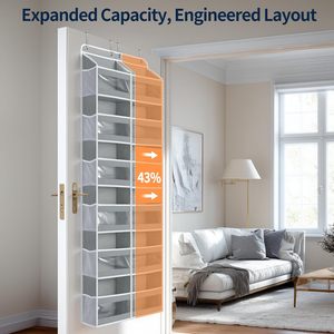 ที่เก็บของแขวนประตู 12 ช่อง ผ้าสีเทา สำหรับเก็บของใช้จำเป็นสำหรับเด็ก - Product Image 3