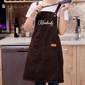 Grembiule personalizzato senza maniche può aggiungere Logo nome cucina traspirante ristorante cameriere grembiule a prova di olio per uomo o donna