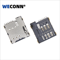 Connecteur de carte Micro SIM WECONN WL-SIM135-054 6PIN+0 H=1.35mm Push-Push SMT avec boîtier LCP, connecteur FPC personnalisable