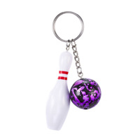 Porte-clés créatif de bowling 3D, mini porte-clés en PVC, breloques pour sac à dos, ornement suspendu, porte-clés sportifs de bowling, cadeaux souvenirs