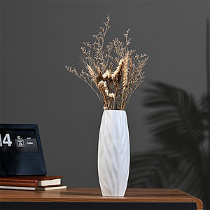 Florero de porcelana de cerámica blanca moderna con esmalte reactivo, diseño rústico barato, sala de estar, boda, Pascua, decoración de Navidad - Product Image 4