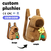 Sac à dos Capybara en peluche super doux brodé sur mesure, jouet en peluche, rembourrage en coton PP, matériau écologique, mignon et amusant pour les enfants