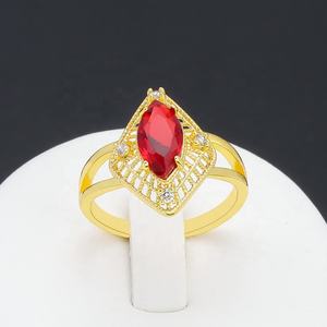 Bagues JXX de luxe plaquées or de Dubaï pour femmes, bijoux de doigt tendance en laiton avec zircon et diamant en cuivre, vente chaude - Product Image 5