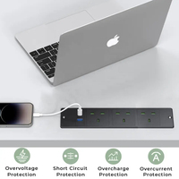 Prise britannique bande d'alimentation encastrée pour conférence prise de courant de bureau intégrée chargeur USB de table prise de courant pour meubles utilisation canapé-lit