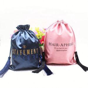 Pochette en satin faite main sur mesure pour le rangement des perruques, sac de protection anti-poussière pour cadeaux - Product Image 6