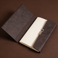 Carnet en cuir PU A5 de qualité supérieure, avec boucle métallique minimaliste et papier épais couleur crème - Idéal pour les professionnels et les cadeaux