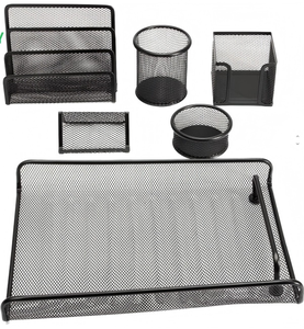 2025 nuovo ufficio in rete metallica 6 pezzi Set di cancelleria scuola e scrivania da ufficio forniture portapenne organizzatori di File articoli di cancelleria - Product Image 5