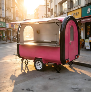 Remorque mobile de bar <span class=keywords><strong>à</strong></span> boissons personnalisée pour mariage, en acier inoxydable, avec compartiments isolés, résistante <span class=keywords><strong>à</strong></span> la rouille, pour frites - Product Image 2